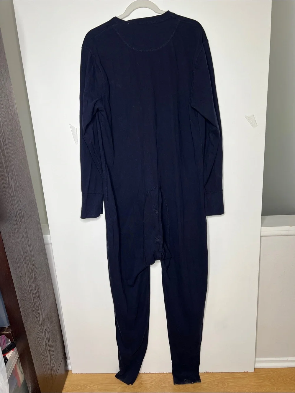J Crew Sz M Navy Blue Cotton Front Button Sleepwear One Piece Pajama 100 Cotton